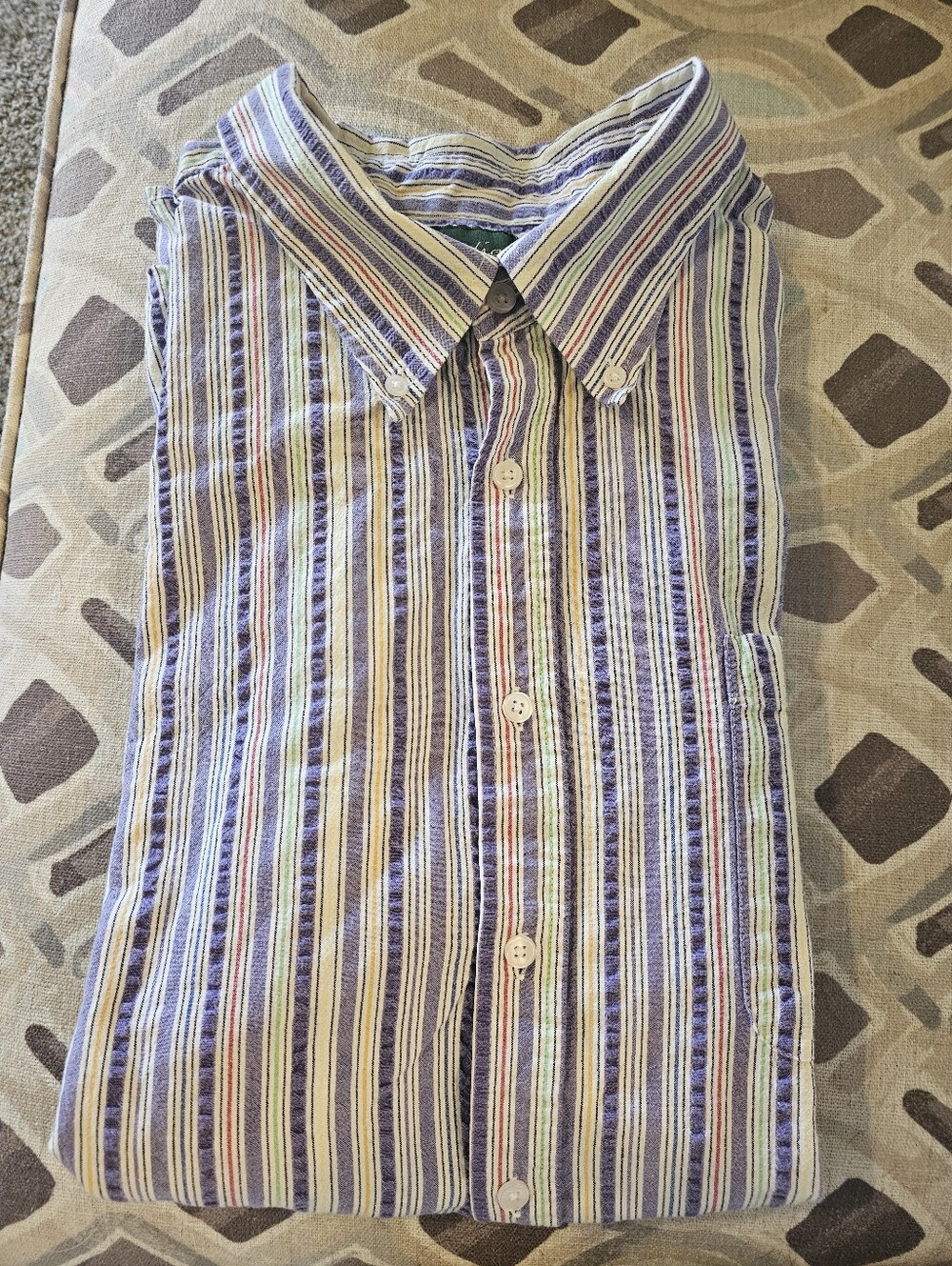 Scandia Woods Casual Short-Sleeve Stripe Button-Down Shirt - Blue/White